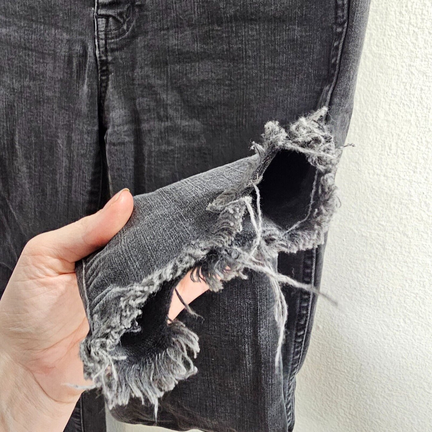 Madewell Dark Gray Raw Hem 10" High Rise Skinny Jeans Button Through Edition 28