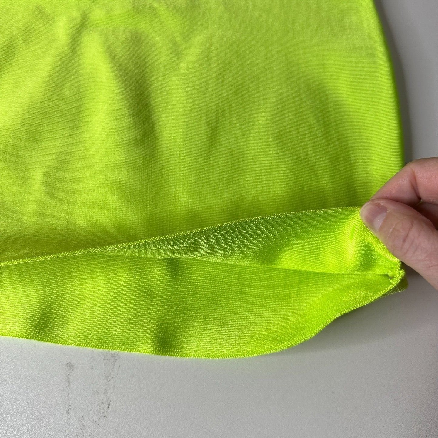 Wow Couture Fluorescent Lime Yellow Green Bandage High Waist Bodycon Mini M