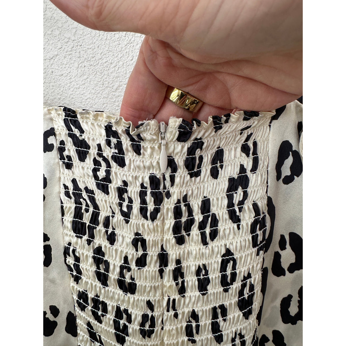 Reformation Silk Cheetah Print Slip Mini Dress Cream/Black Women’s 4