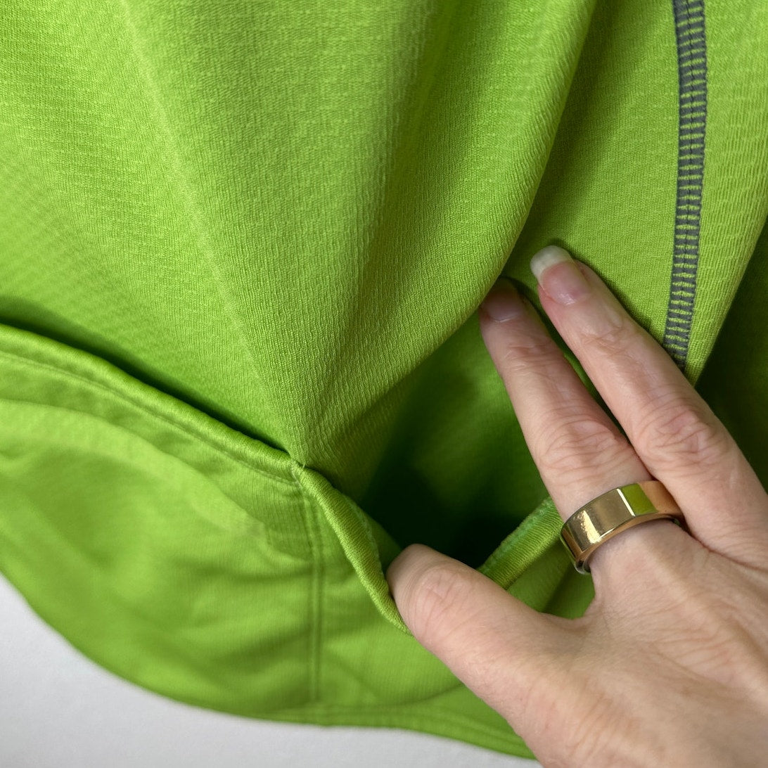 Cannondale Lime Green Front Zip Long Sleeve Workout Top L