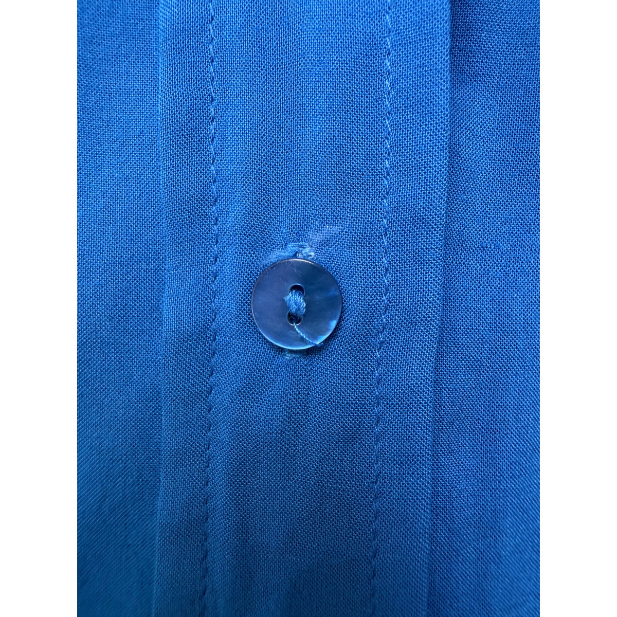 L'AGENCE Blue Button Front Blouse Women M 3/4 Sleeve