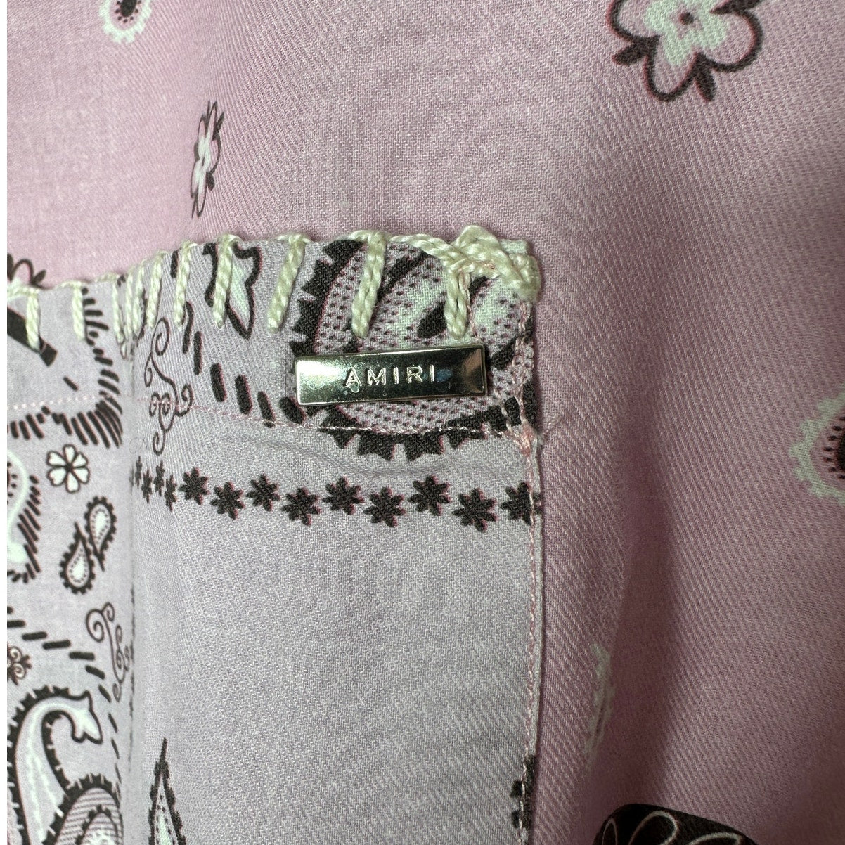 NWT Amiri Lavender Bandana Flannel Button Shirt XL