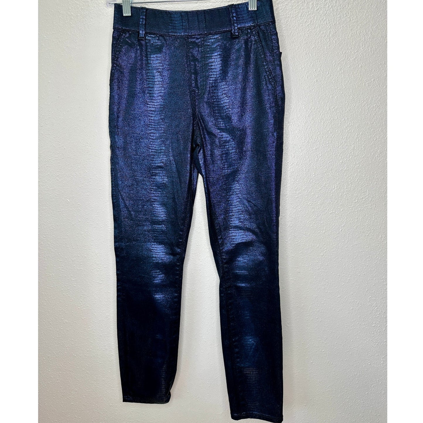 NWT Juicy Couture Navy Black Metallic Snake Print Pull On Jegging 26