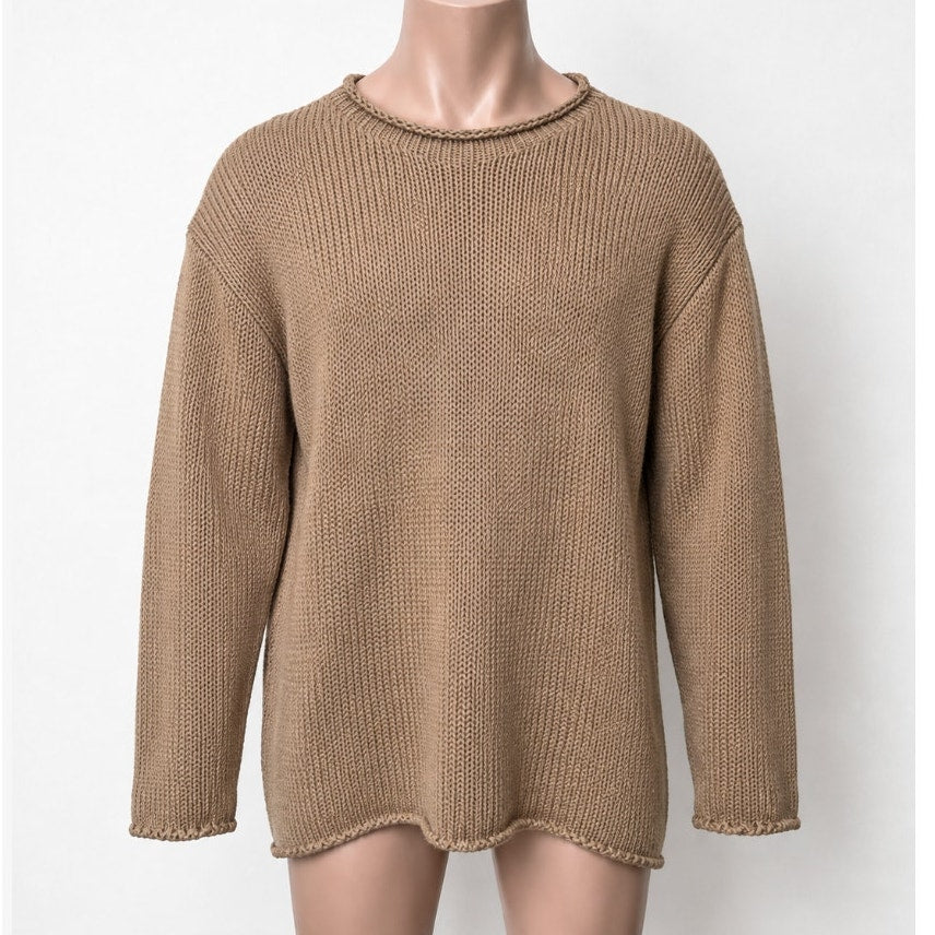 The Row Anteo Knit Sweater Mens Natural Brown Crewneck