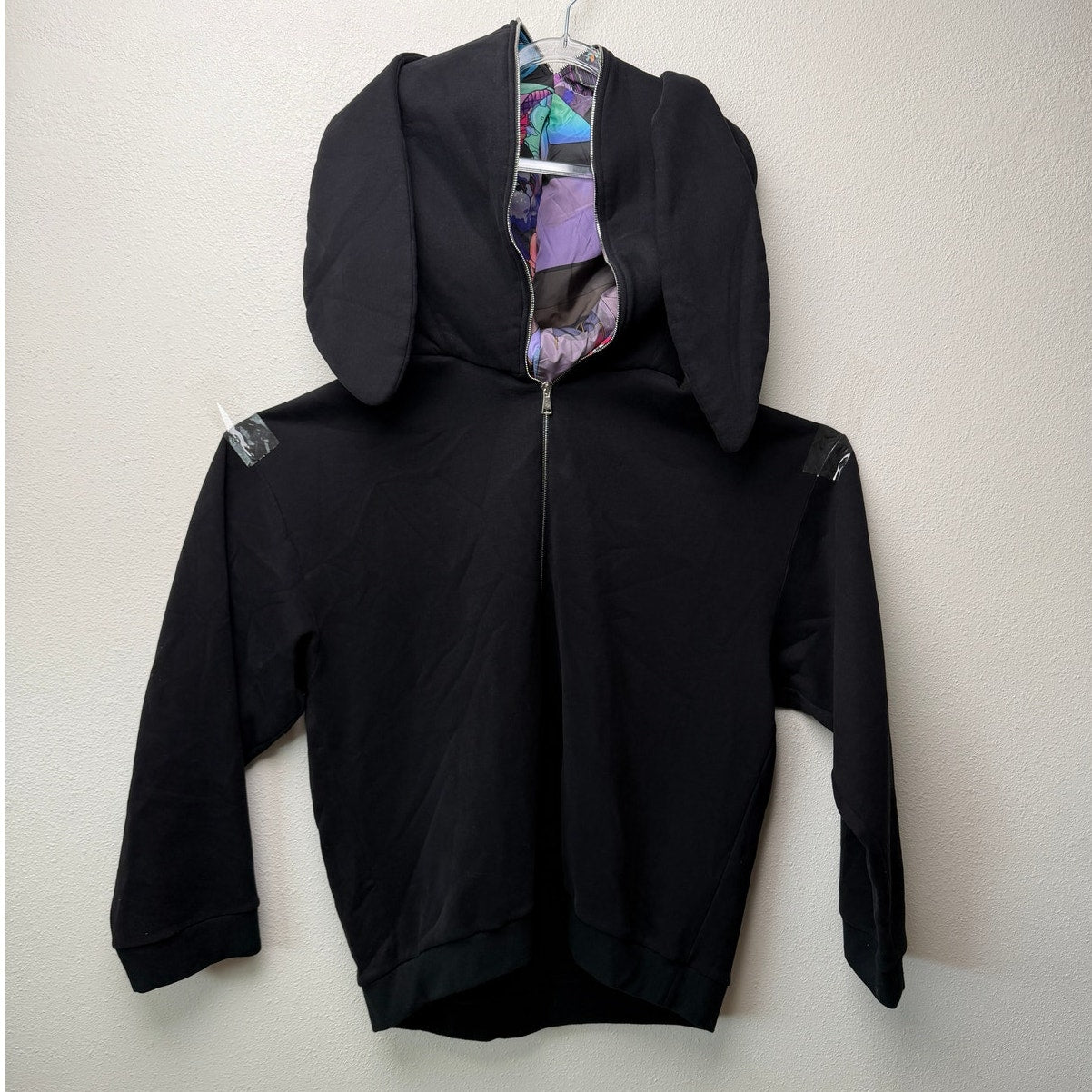 Natasha Zinko Unisex L Black Rabbit Ear Hoodie Oversized