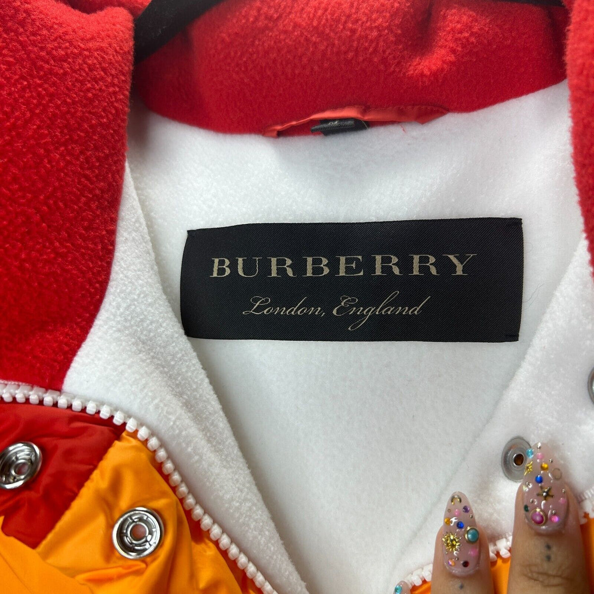 RARE Burberry Rainbow Stripe Down Filled Quilted Puffer Vest Concealed Zip S