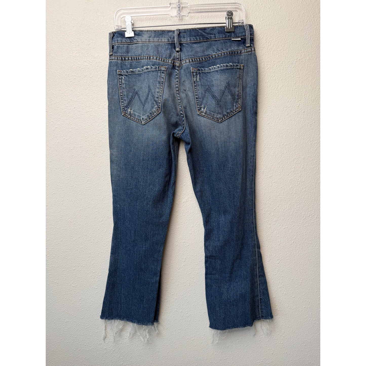 Mother Nomad Crop Fray Jeans Blue Womens 26