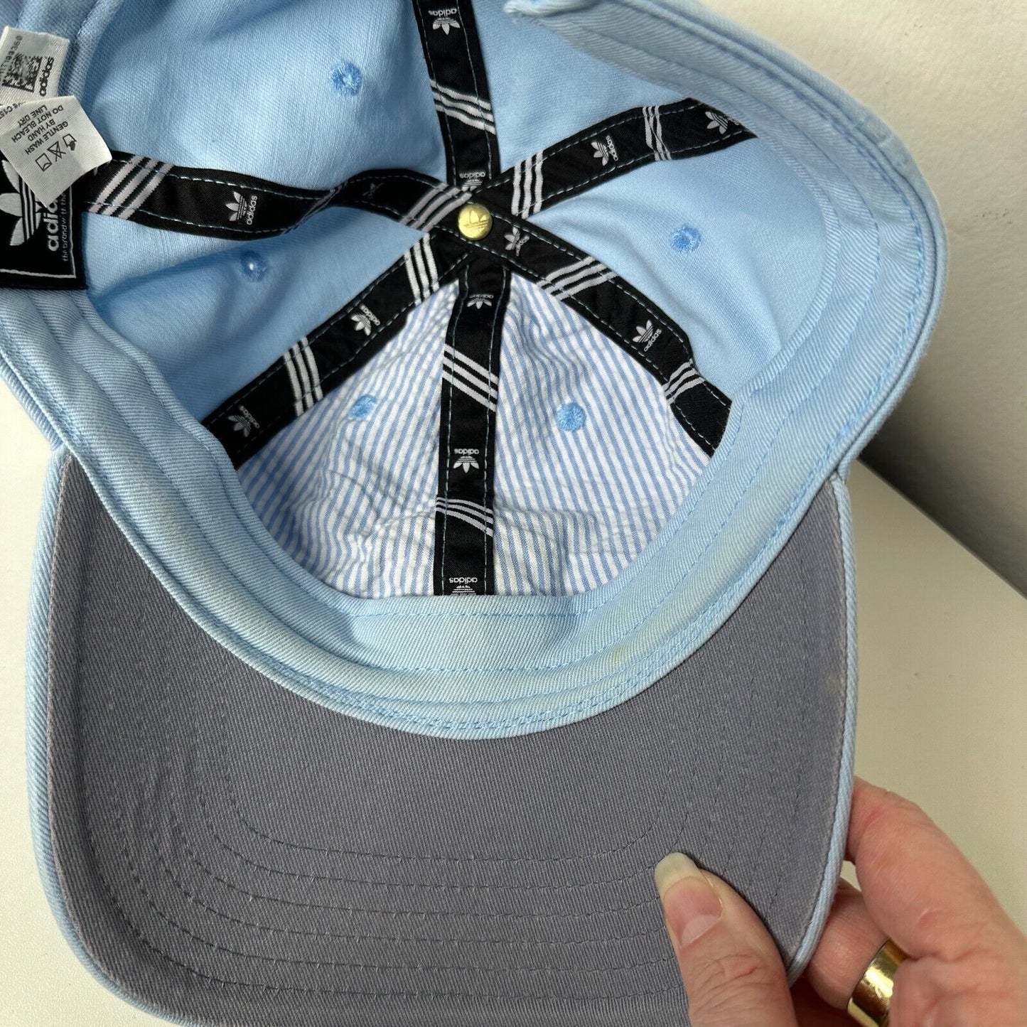 Adidas Pale Baby Blue with Black Adidas Logo Womens Baseball Hat OS