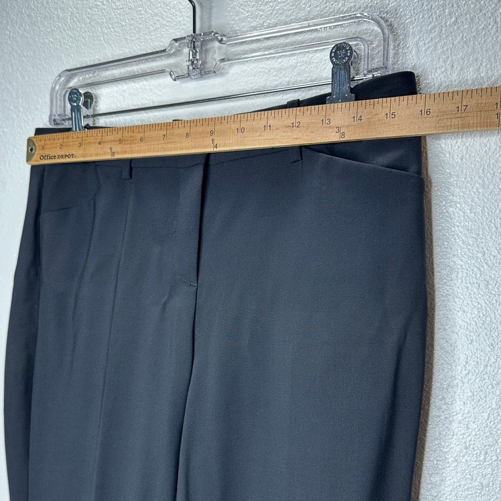 Theory Black Max 2 Edition Zip Front Slit Pockets Center Crease Pants 6