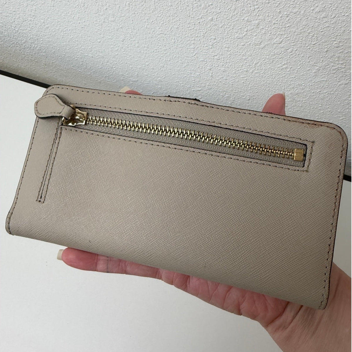 Rebecca Minkoff Continental Bifold Wallet Taupe Saffiano Women's Studded