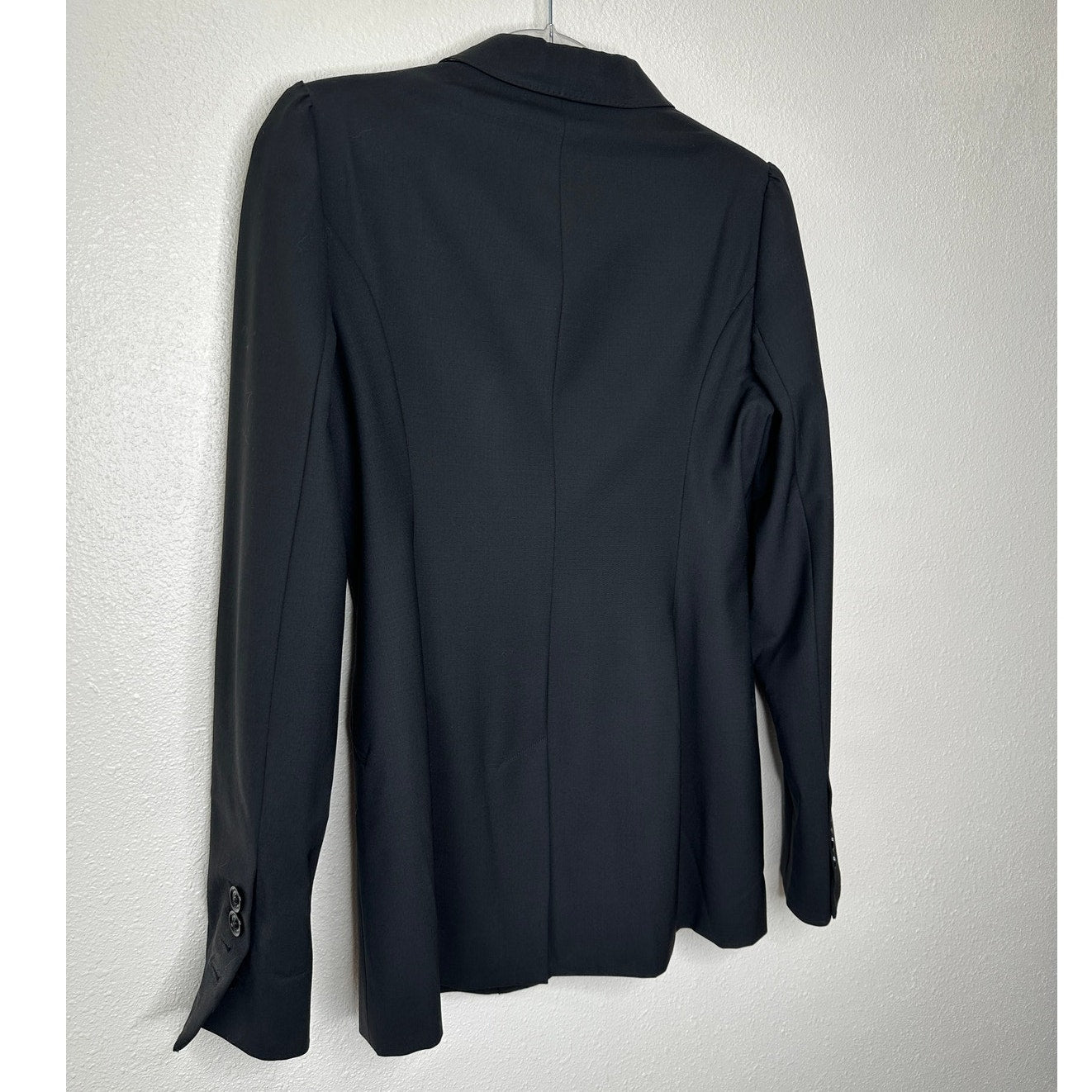 Burberry London Black 2-Button Wool Blazer Plaid Lined women's 8