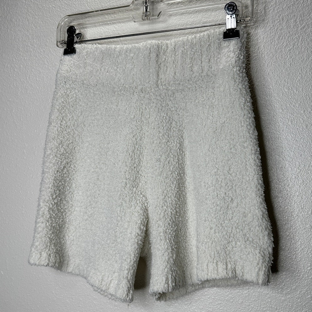 Skims Ivory Cream Cozy Knit Stretch Waist Terrycloth Shorts S / M