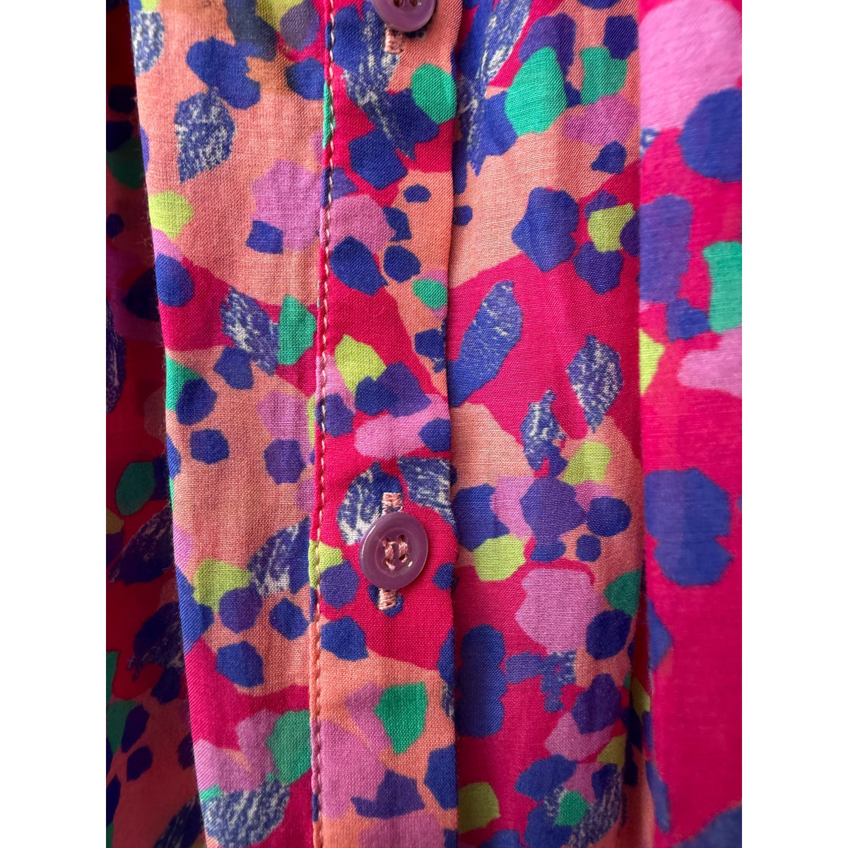 Caballero Evelyn Multi Dot Ruffle Top Women XS Pink
