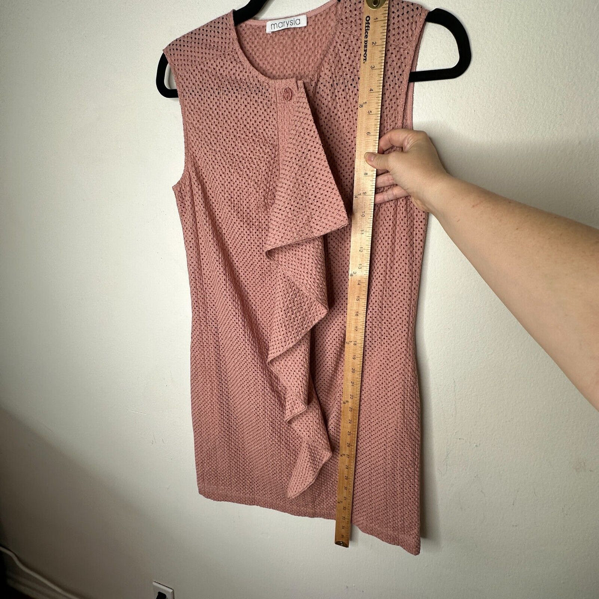 Marysia Mauve Pink Crystal Cove Eyelet Button Front Flowy Ruffle Mini Dress XS