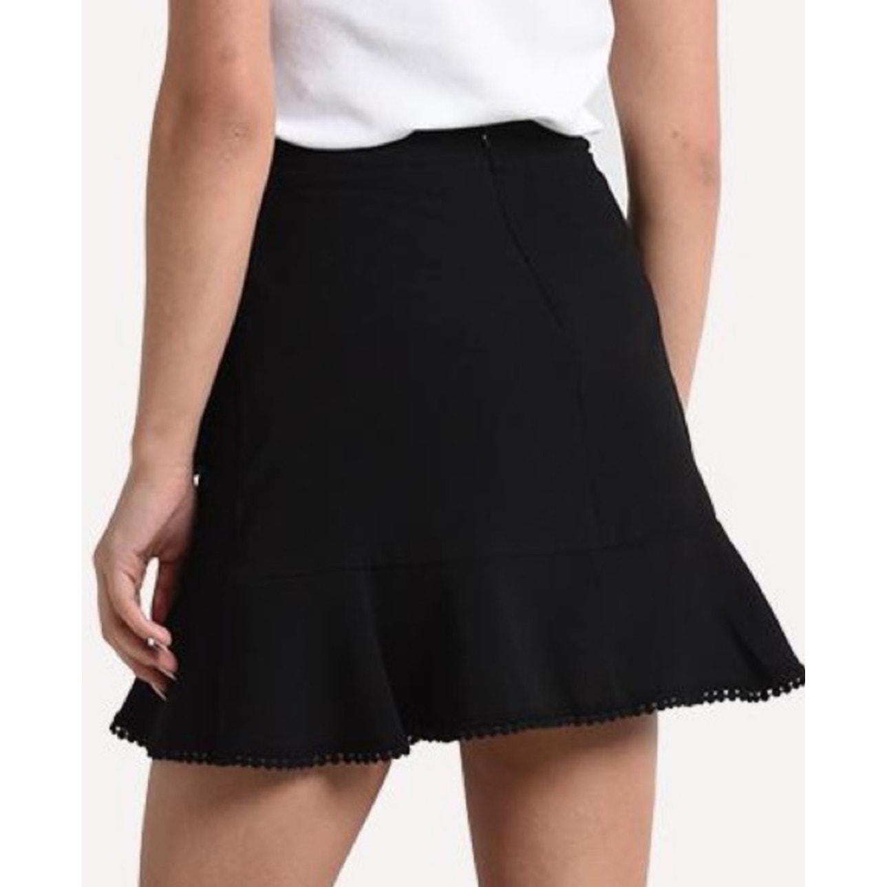 Cupcakes & Cashmere Black Pom-Pom Tiered Ruffle Faux Wrap Mini 6