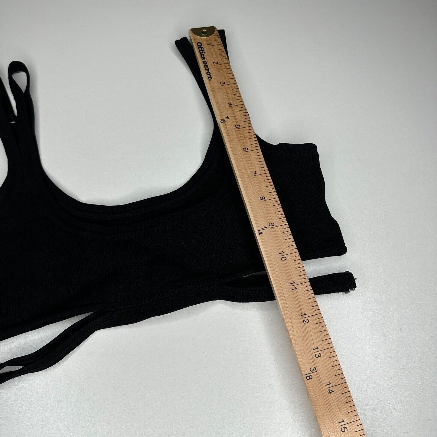 Dion Lee Sexy Black Strappy Crop Tank Top Double Adjustable Strap Cutouts XS