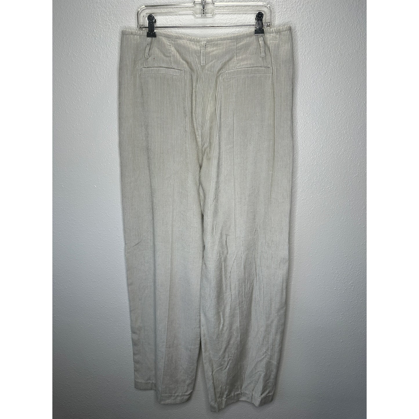 NWT Brunello Cucinelli Oversize Sand Beige Front Pleat Wide Leg Corduroy Pant 12