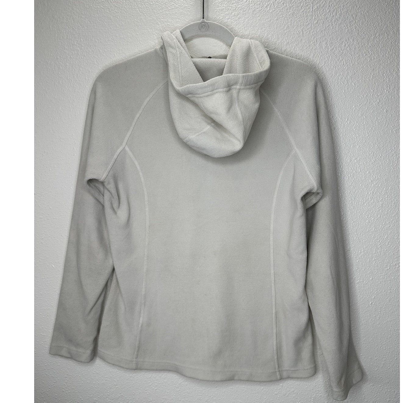 Northface Cream Polartec Fleece Pocketed Zip Hoodie Small