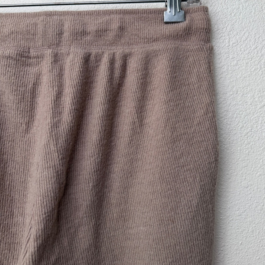 Z Supply Taupe Ribbed Knit Snap Ankle Jogger Pants Women's US XS