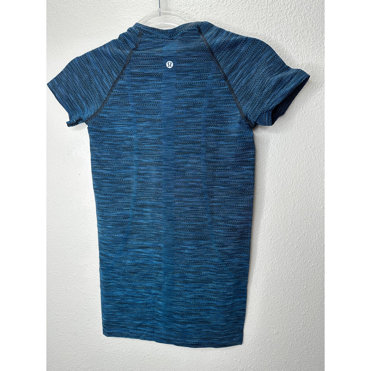 Lululemon Blue & Black Stripe Swiftly Tech Short Sleeve Tee