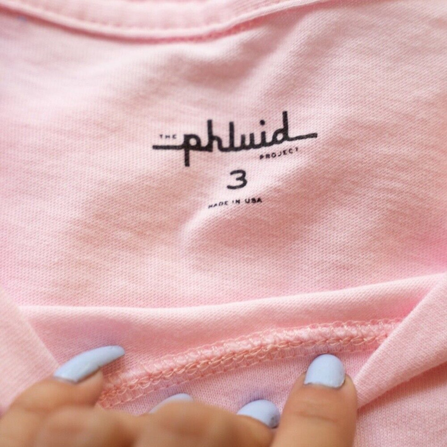 PHLUID PROJECT Pale Pink Crew Neck Graphic Tee Shirt Top Large LGBT LGBTQIA 3