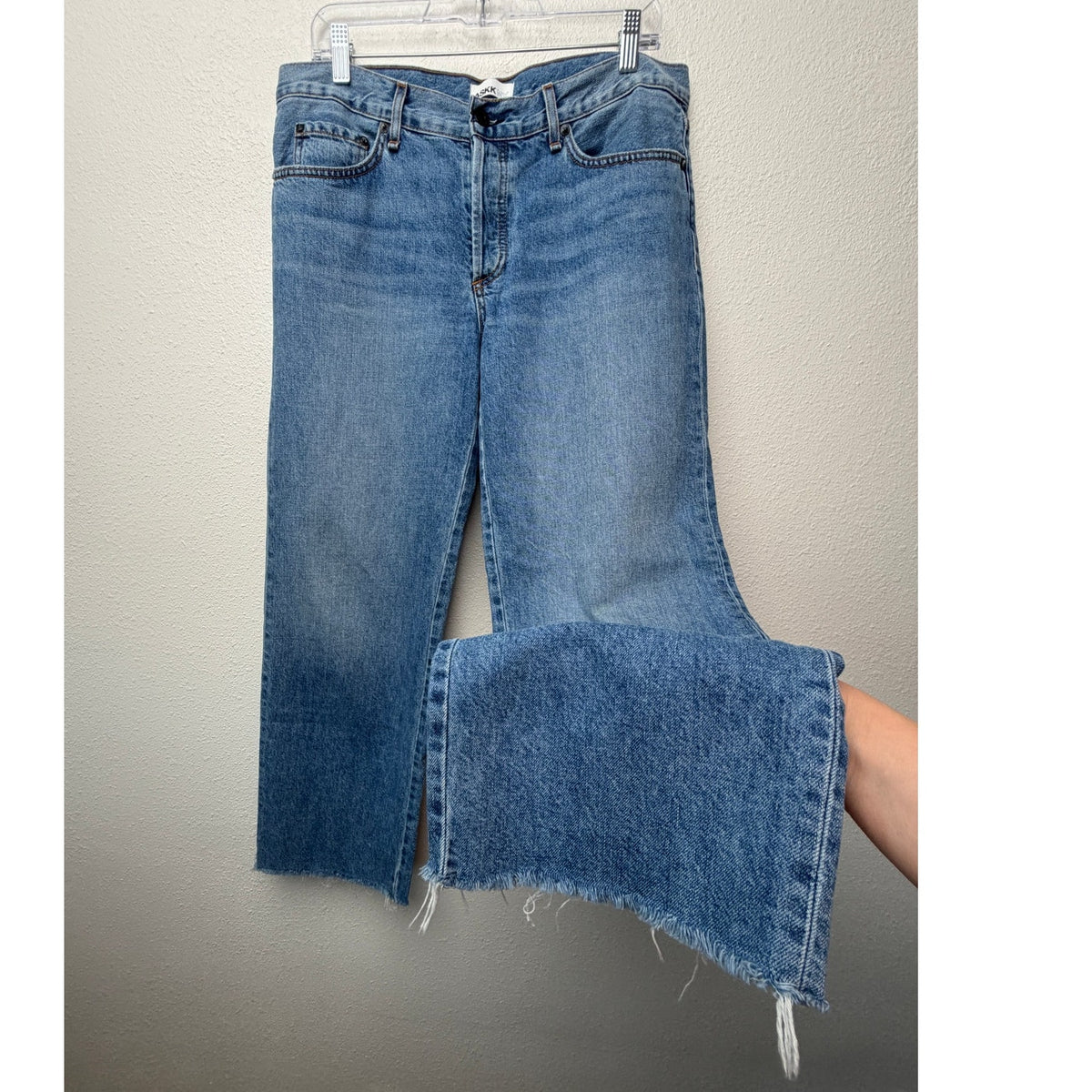 ASKK NY Berkeley Low Rise Straight Jeans Raw Hem Women's US 29
