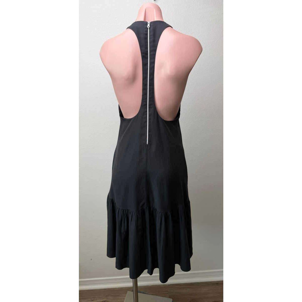 L'AGENCE Black Racerback Ruffle Hem Dress Women 4