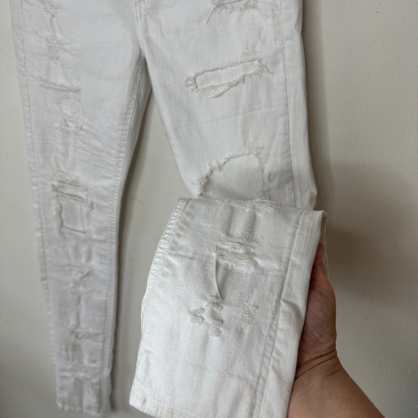 rag & bone White Brigade DRE Distressed Skinny Jean 5 Pocket Stretch Denim 28