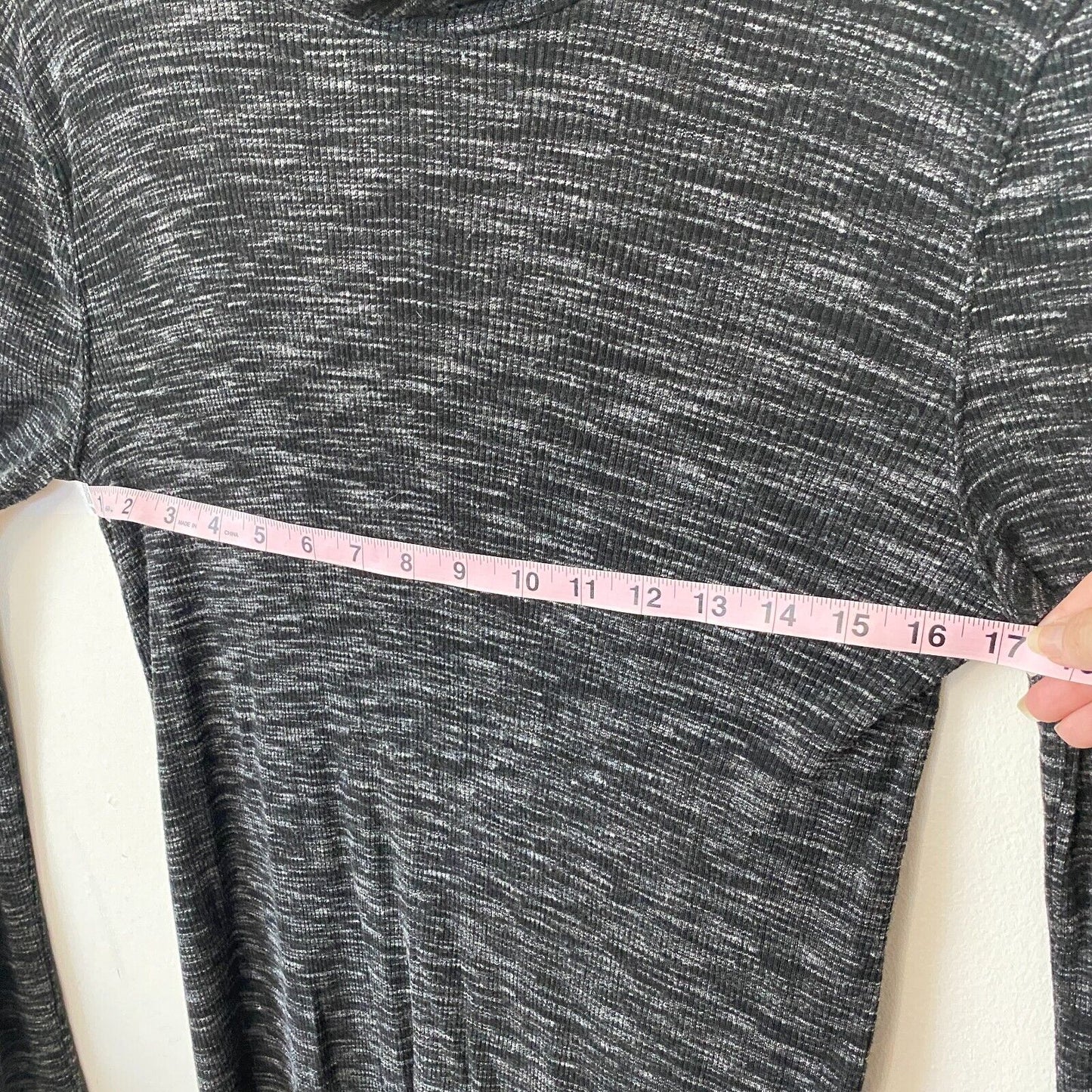 We The Free Stone Cold Split Back Long Sleeve Turtleneck Top Black Gray Medium