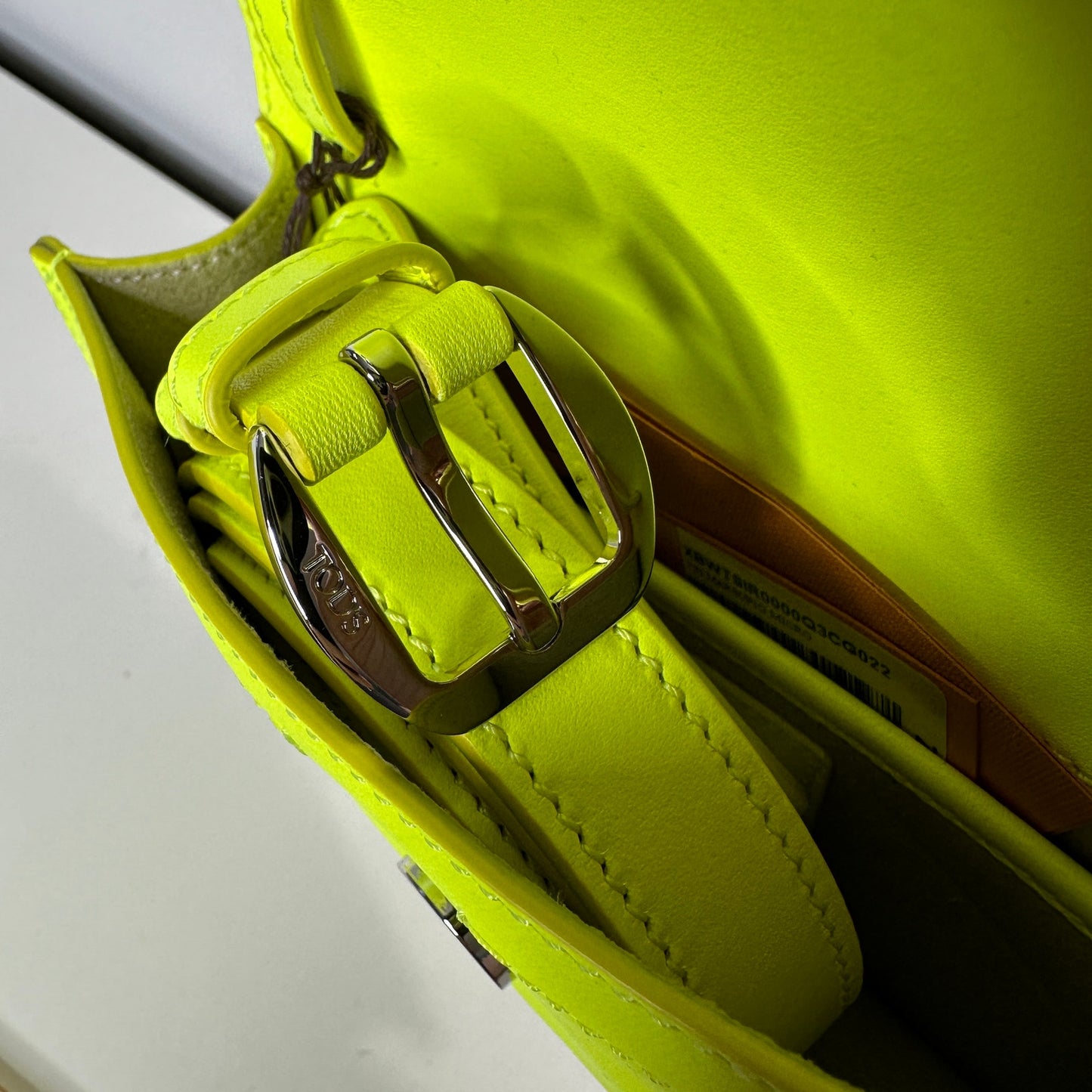 NWT Tod's T Timeless Neon Yellow/Lime Leather Micro Belt Bag Purse
