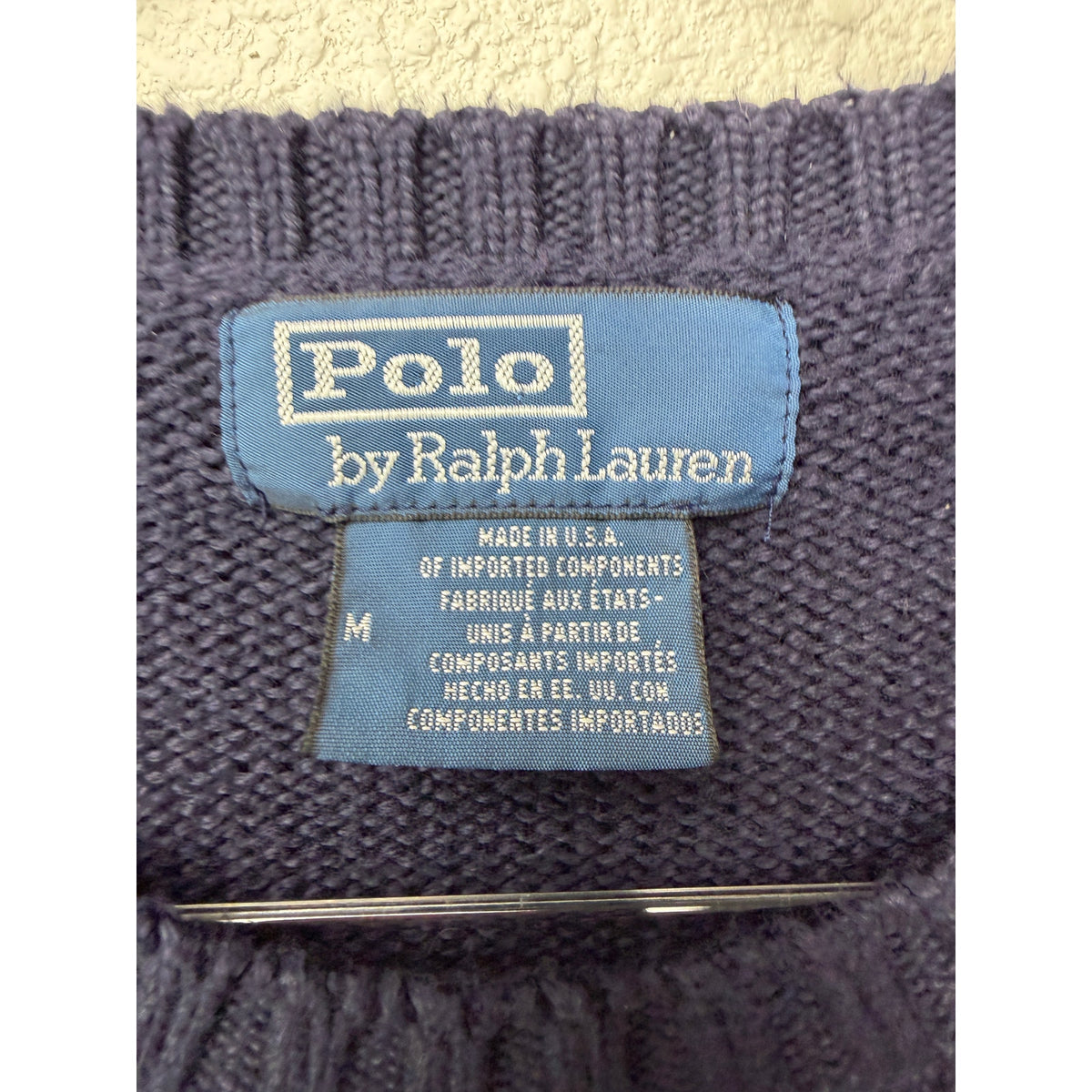 Polo Ralph Lauren Navy Flag Cotton Sweater Men M