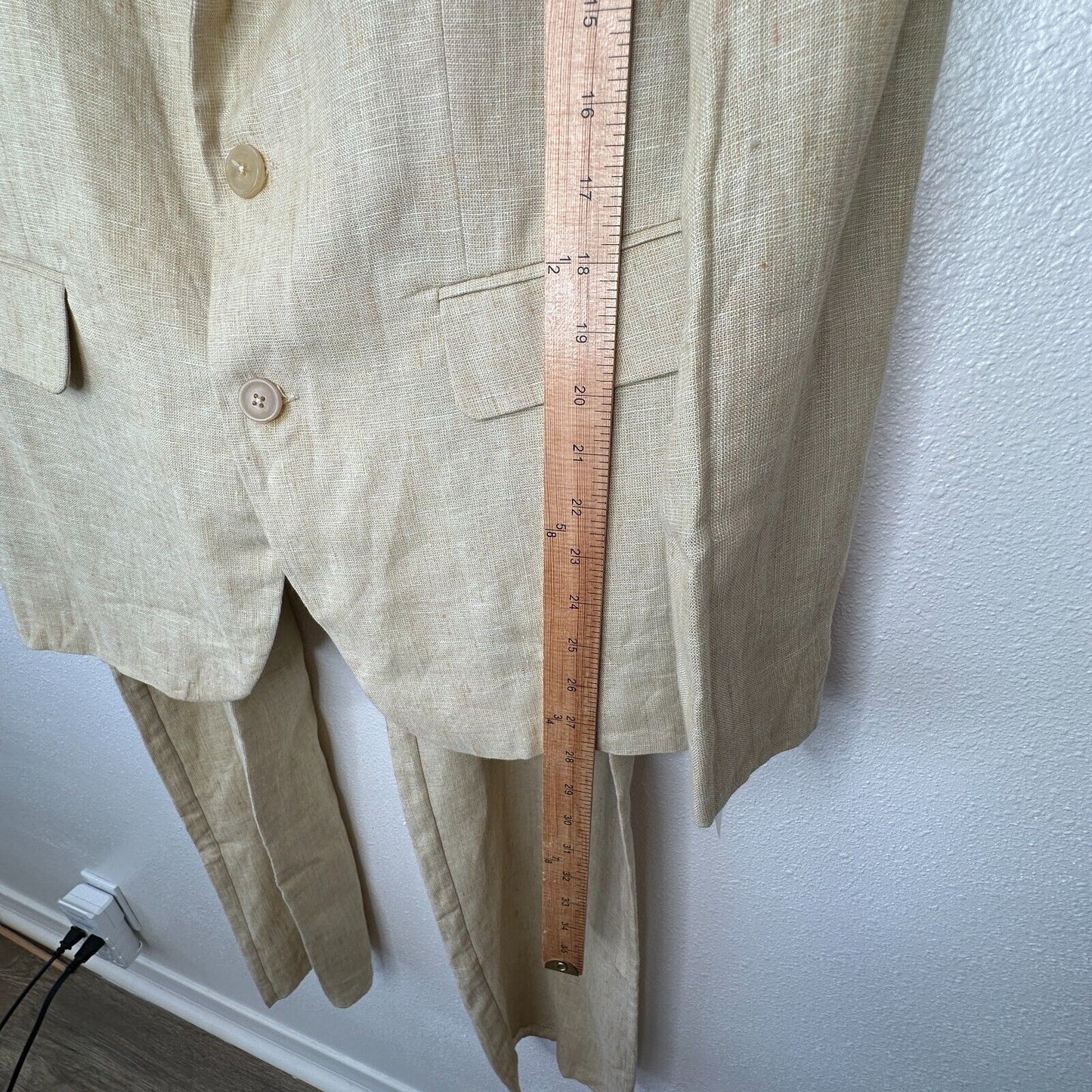 NWT BLESS 2-pc Melange 100% Linen Sakko Jacket & Linen Pants M