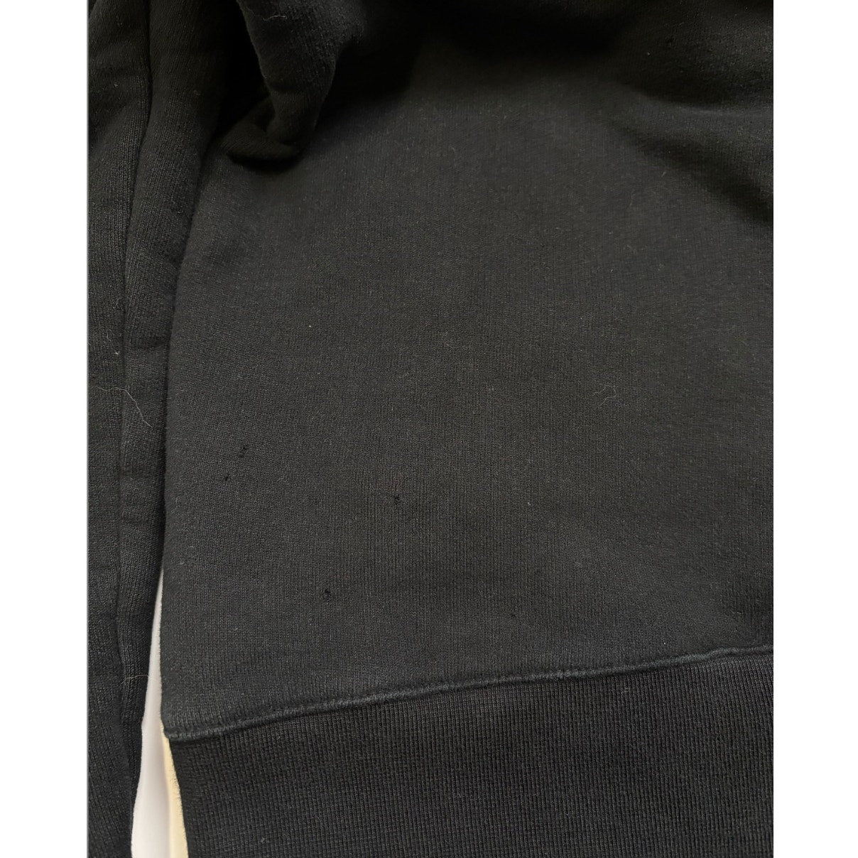 FUC Balmain Black Moto Hoodie Jacket Quilted Leather Shoulder Zip Sweatshirt M