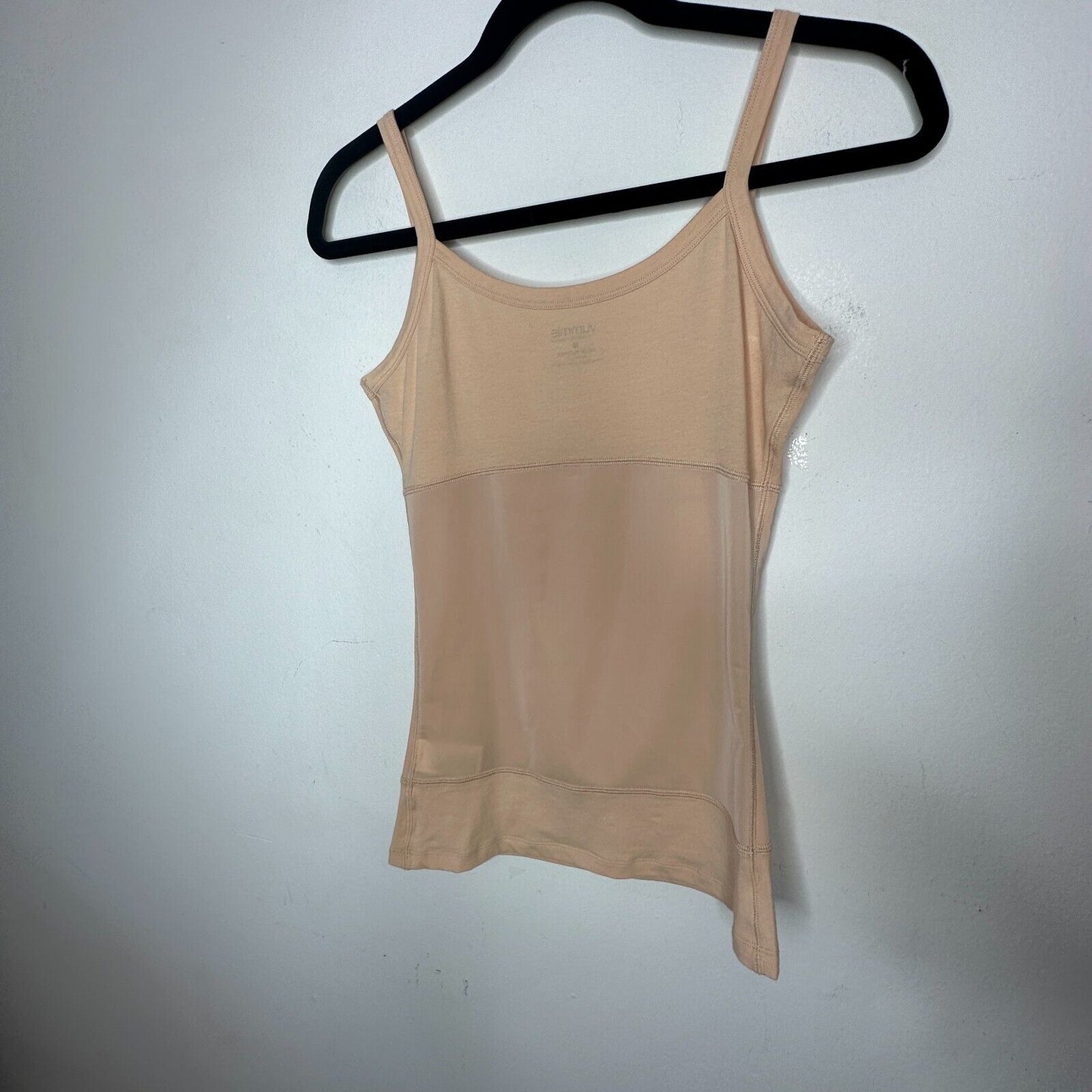 Yummie Tummie Boyfriend Tan Spaghetti Strap 3-Panel Shaping Tank Scoop Top Med