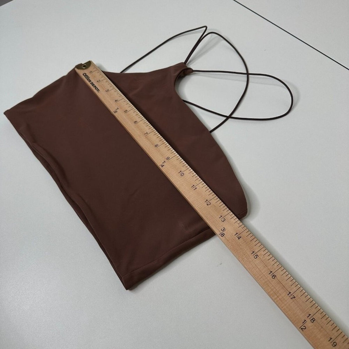 Alix NYC Chocolate Brown Avon Asymmetrical One Shoulder Thin Strap Crop Top S