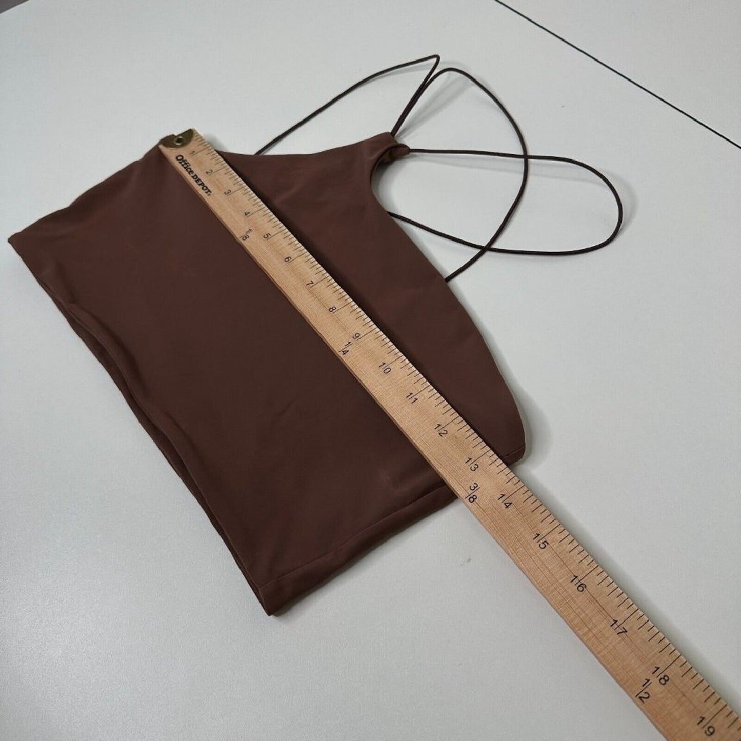 Alix NYC Chocolate Brown Avon Asymmetrical One Shoulder Thin Strap Crop Top S