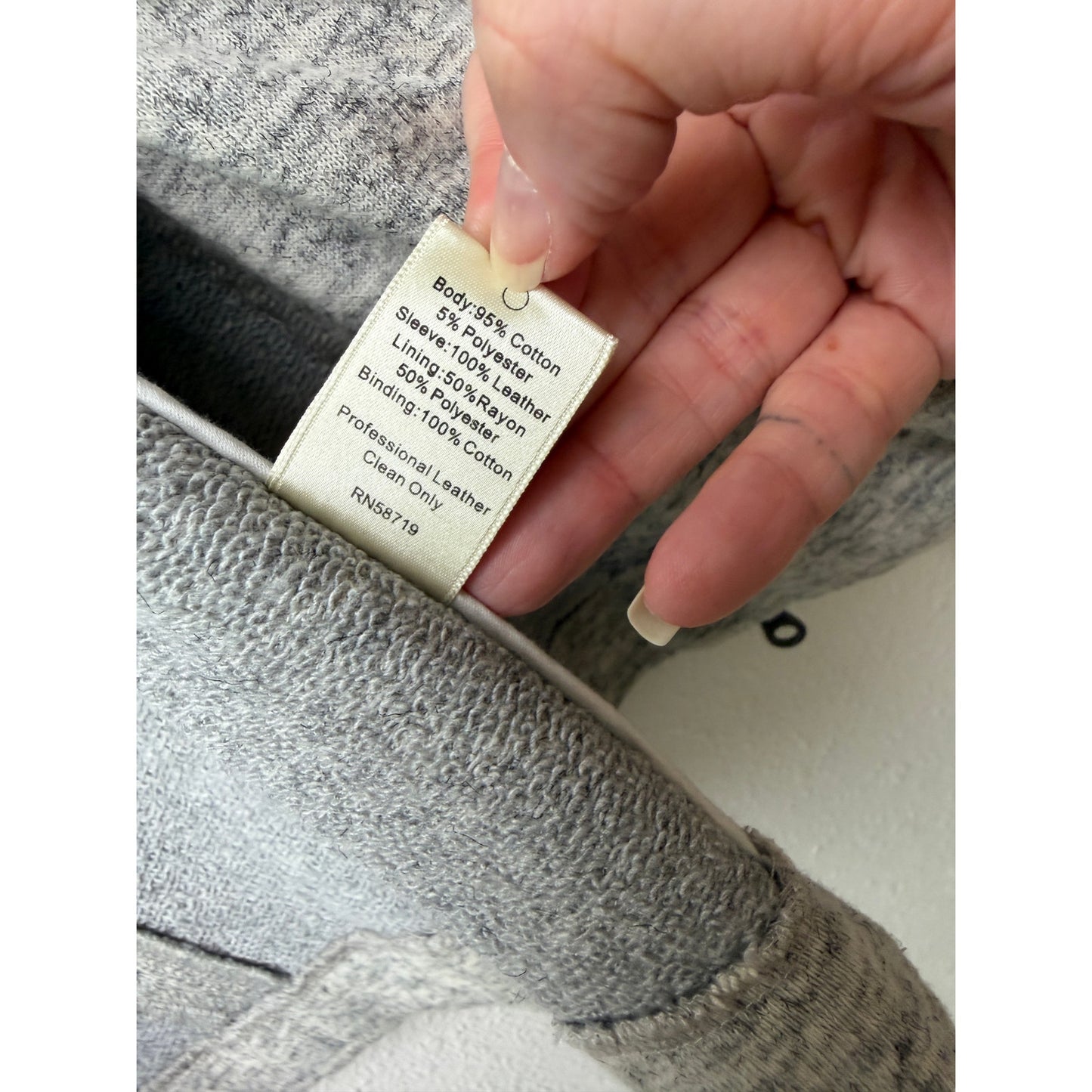 Truth and Pride Ivory Leather Heathered Zip Jacket Womens XS