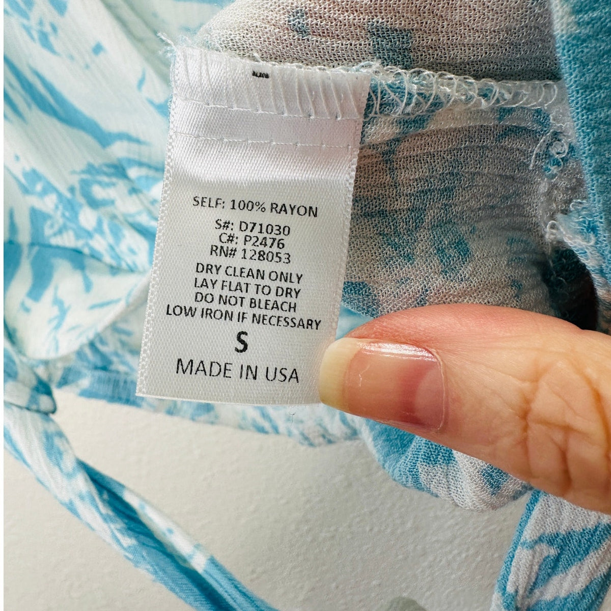 Sugarcloth SET Ivory Blue Floral Crop Top & Faux Wrap Skirt S