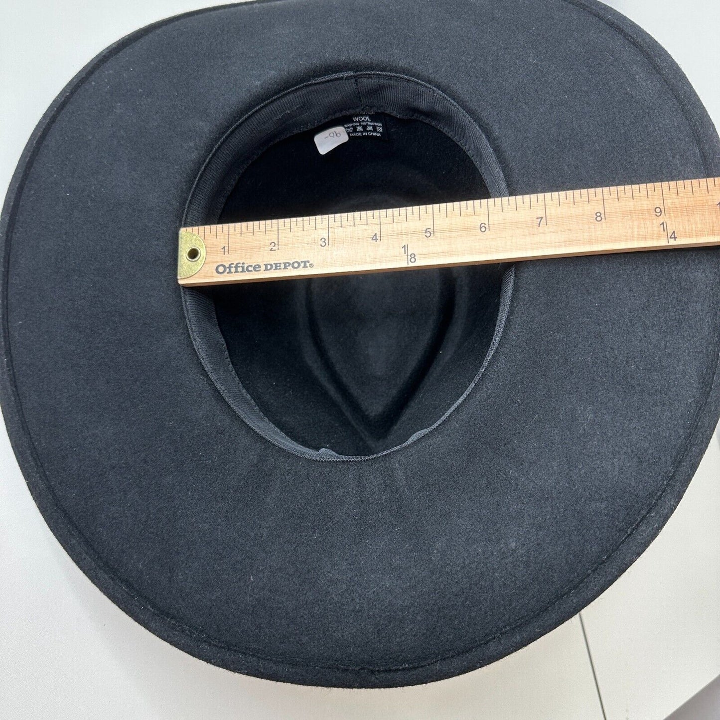NWOT Sturdy Black Teardrop Round Wide Brim Wool Fedora Unisex