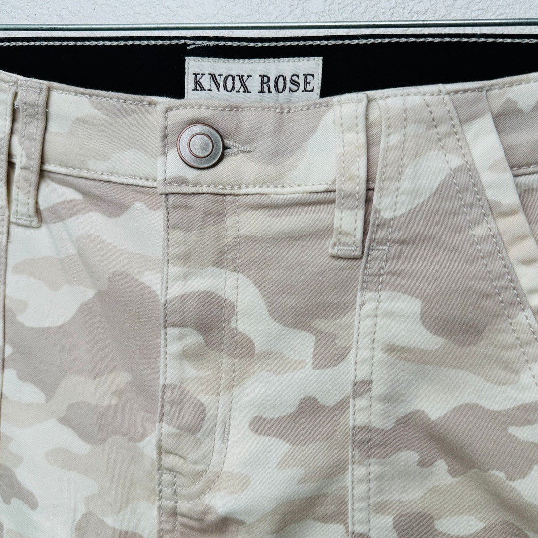 Knox Rose women’s camo ankle skinny pants beige US 6 mid rise