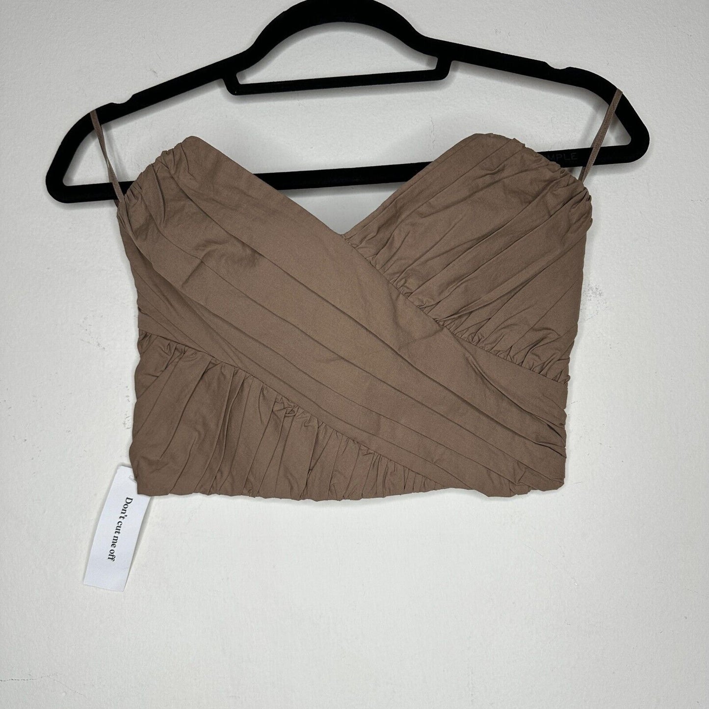 NWT BEC + BRIDGE 2-Piece Mocha Sweetheart Neck Bandeau & Pleat Gathered Skirt 2