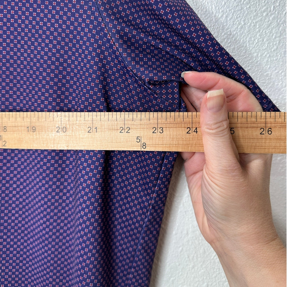 Greyson Purple & Red Square Polka Dot Design Golf Shirt L