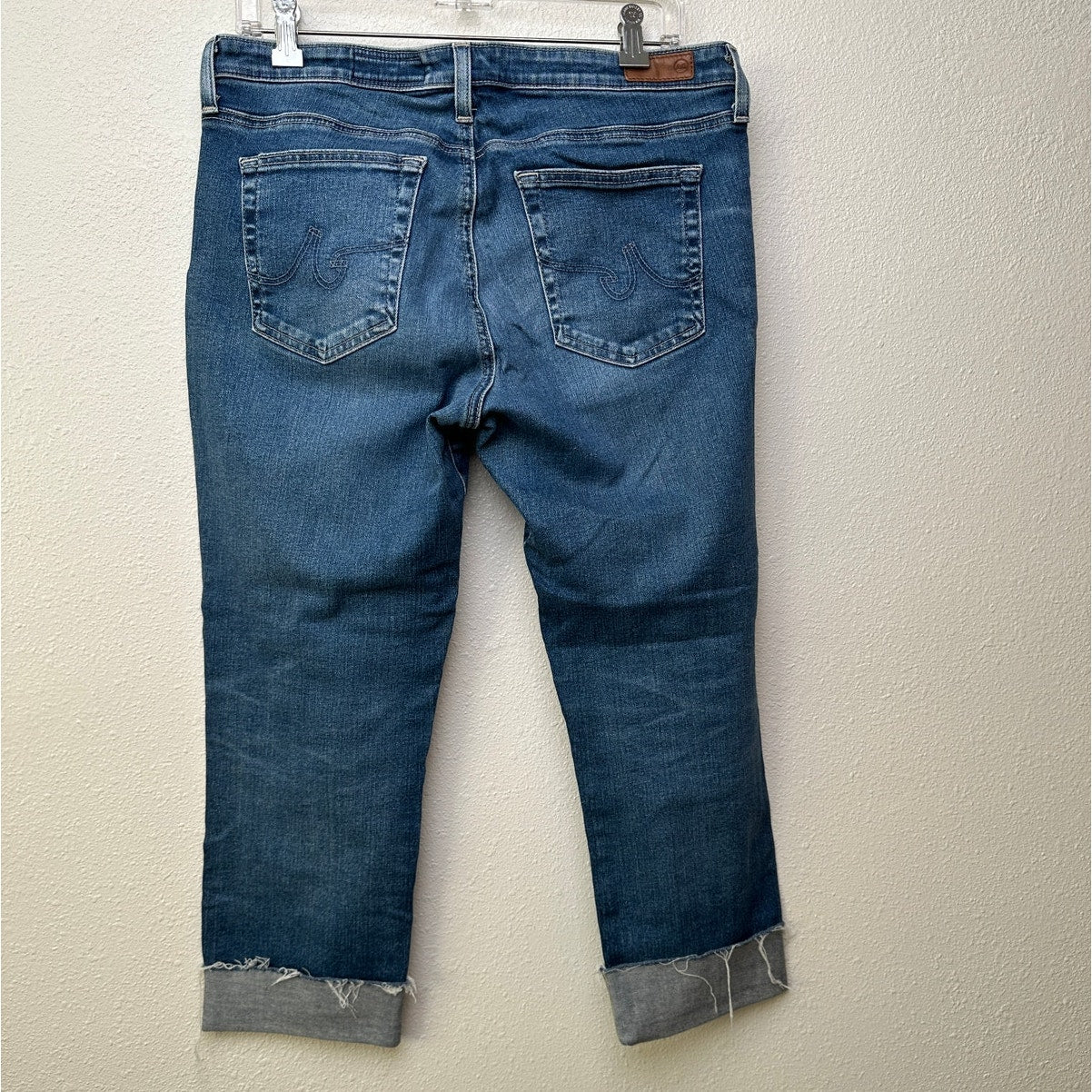 AG women’s The Prima cigarette leg jeans medium wash raw cuffed hem US 32R