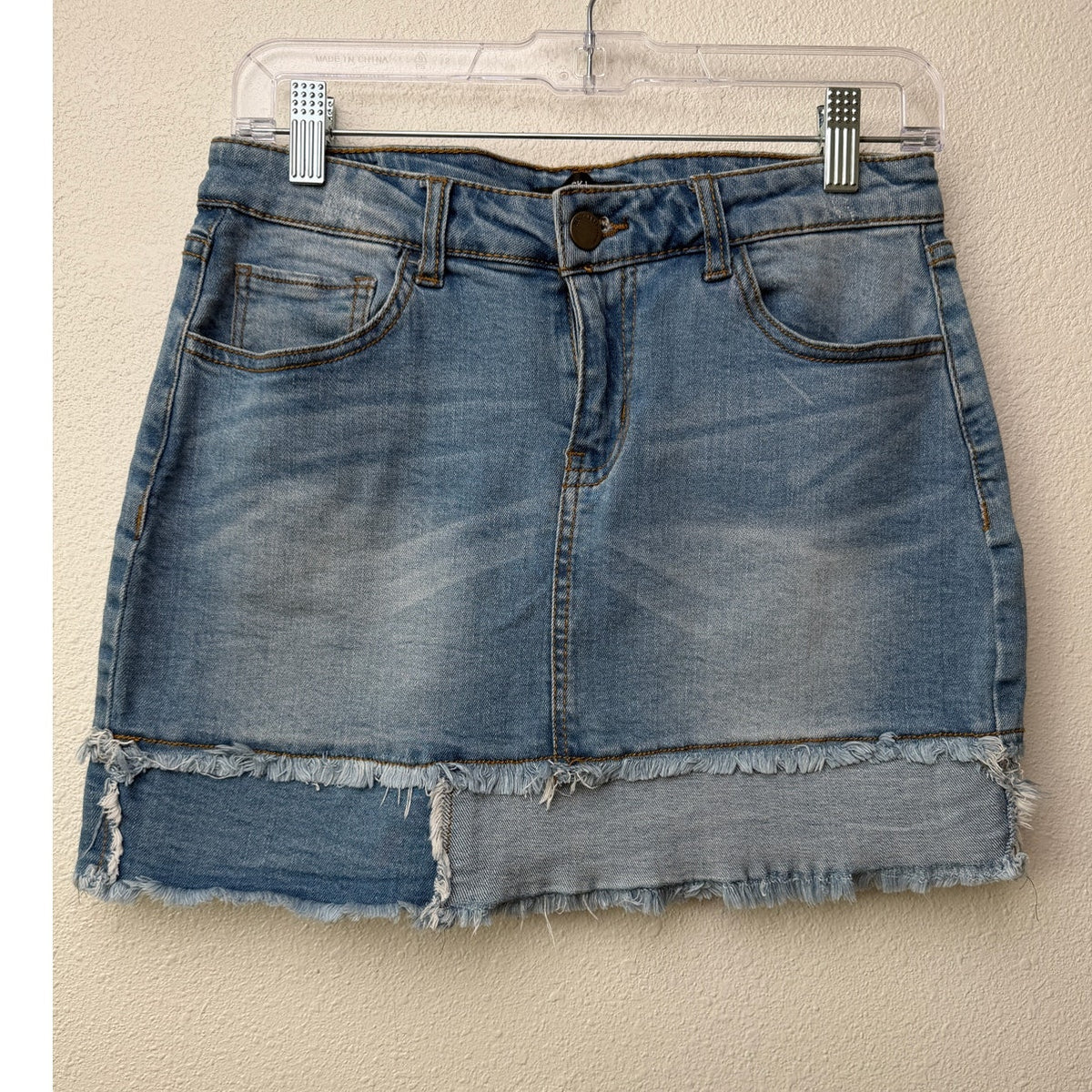 Black Label C'est Toi Blue Patchwork Mini Skirt Women M
