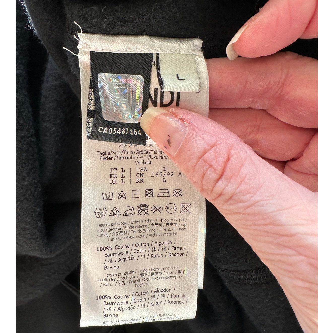 Fendi Black Roma 1925 Logo Crewneck Sweatshirt Women’s L