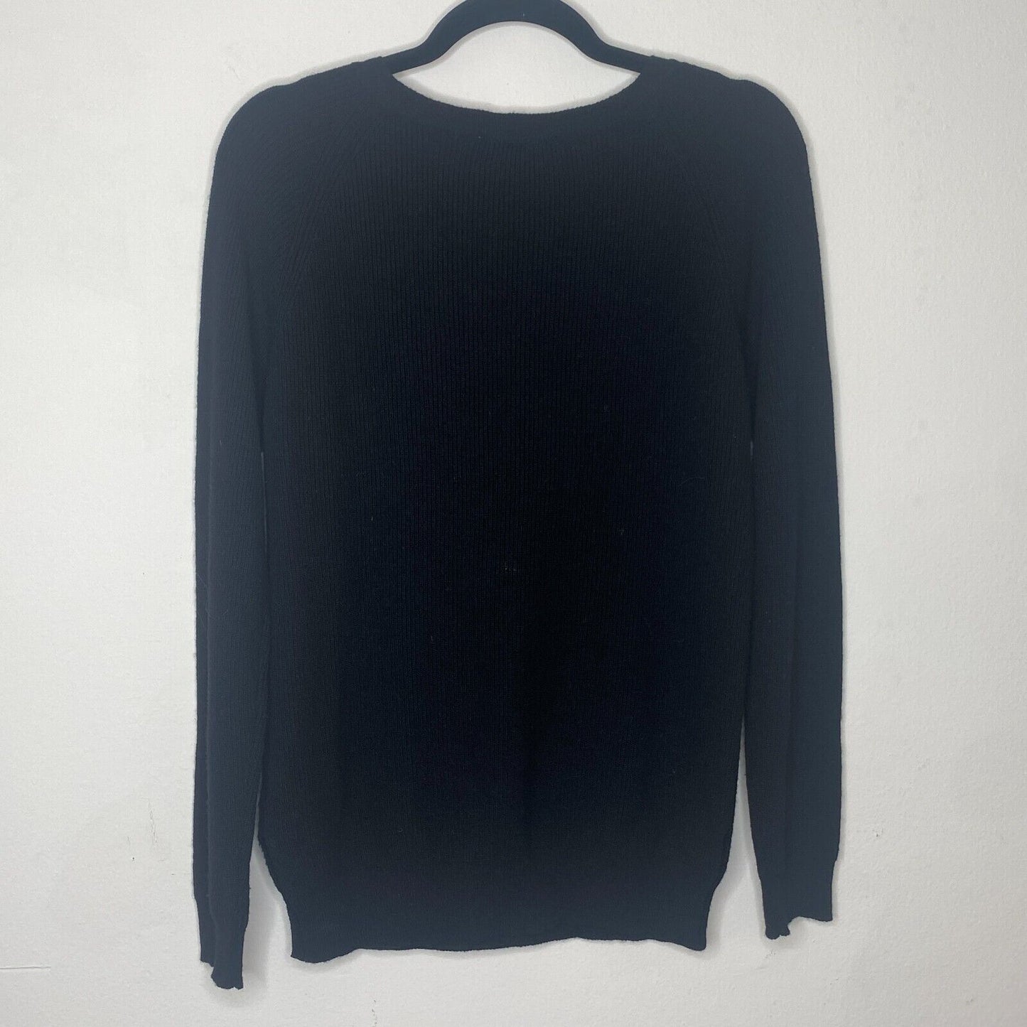 Kontatto Black Long Sleeve Front Tie Lace up V-Neck Long Sleeve Sweater Jumper S