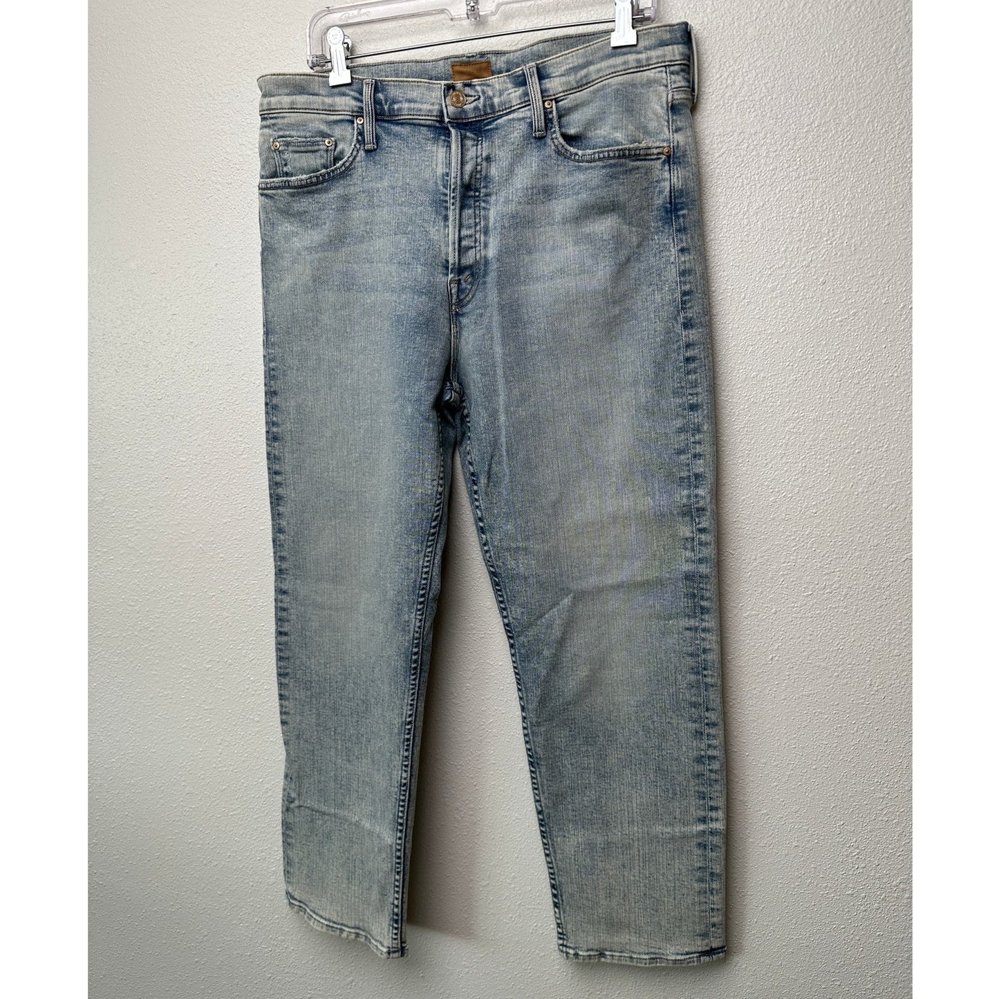 Mother Tomcat Straight Jeans Blue 33 Button Fly Marrakesh Days