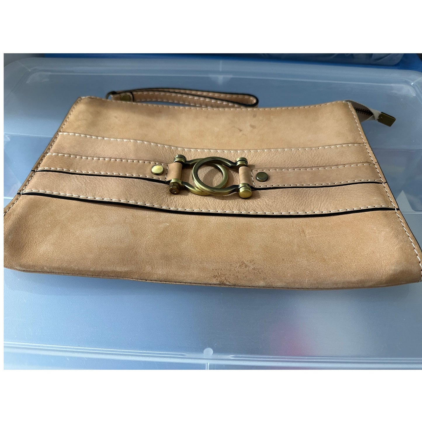 Pratesi Firenze Raggioli 455 Bruce Leather Wristlet Clutch