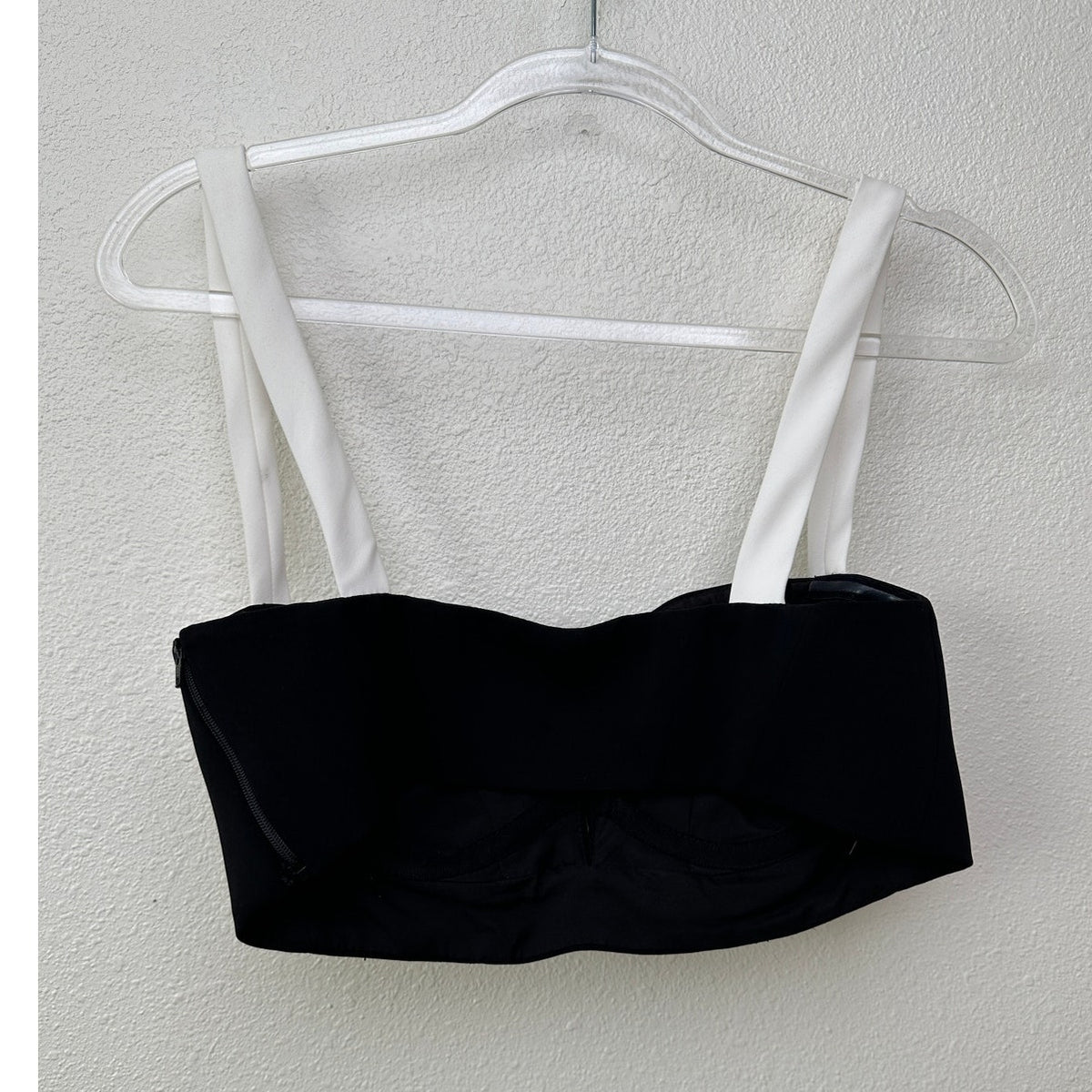 Mônot Black White Contrast Bustier Bra Crop Top Women’s Size 6