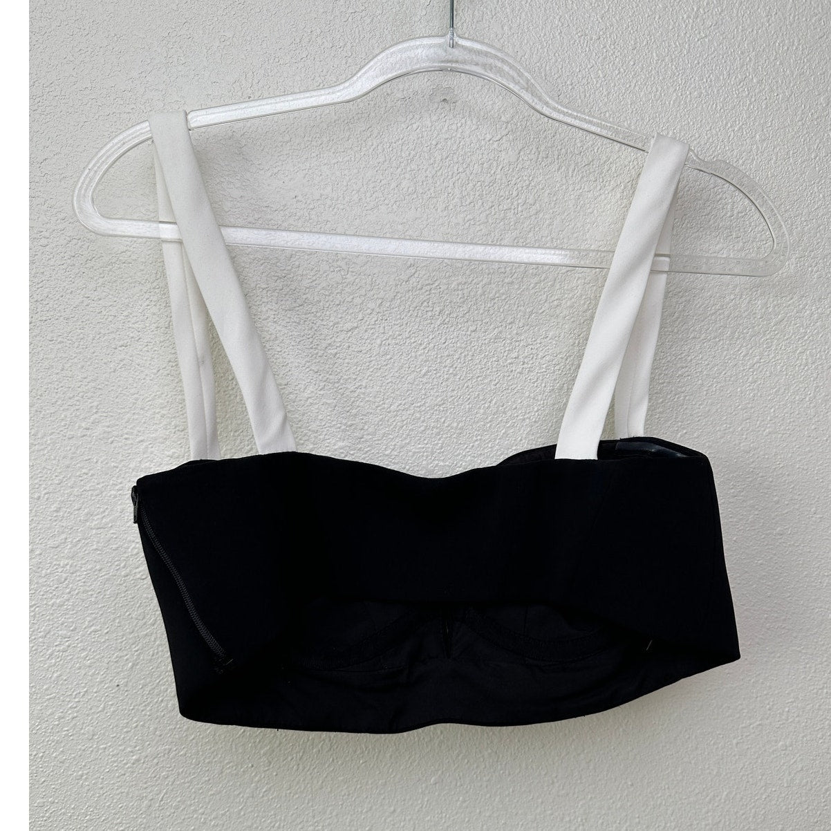 Mônot Black White Contrast Bustier Bra Crop Top Women’s Size 6